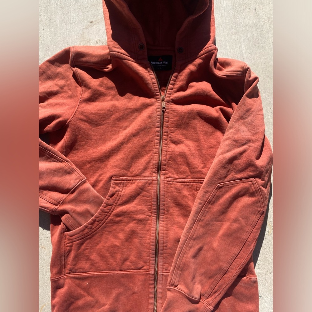 American Gint Orange-Reddish Colored Zip up Hoodie 100% Cotton
